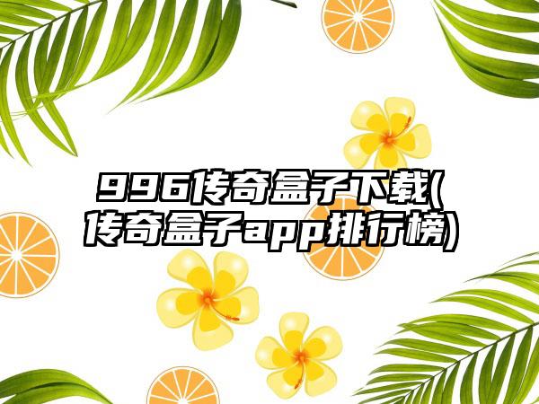 996传奇盒子下载(传奇盒子app排行榜)