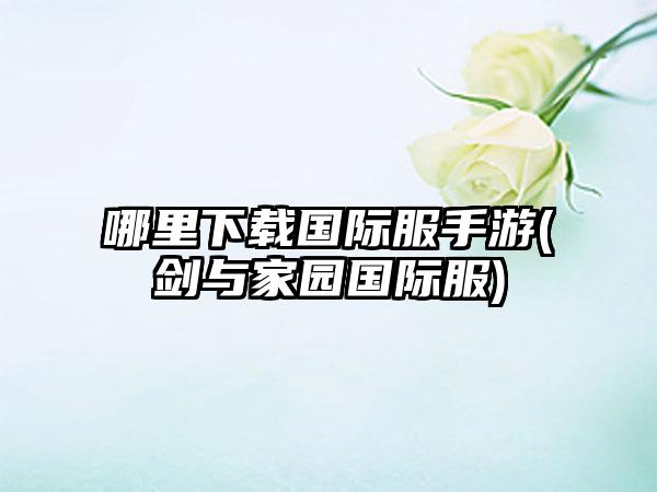 哪里下载国际服手游(剑与家园国际服)