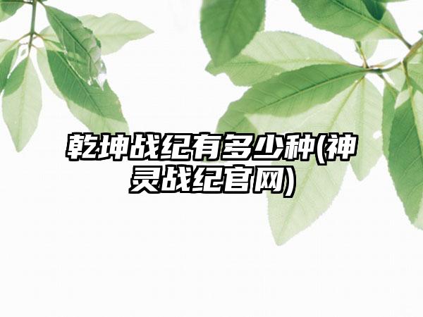 乾坤战纪有多少种(神灵战纪欧洲杯投注官网)