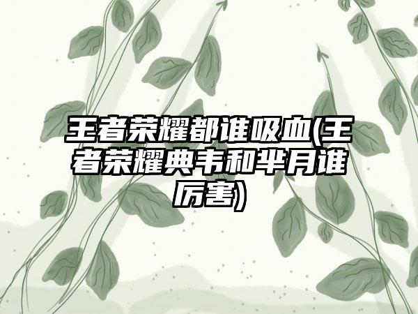 王者荣耀都谁吸血(王者荣耀典韦和芈月谁厉害)