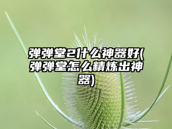 弹弹堂2什么神器好(弹弹堂怎么精炼出神器)