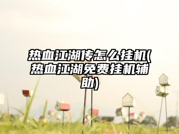 热血江湖传怎么挂机(热血江湖免费挂机辅助)